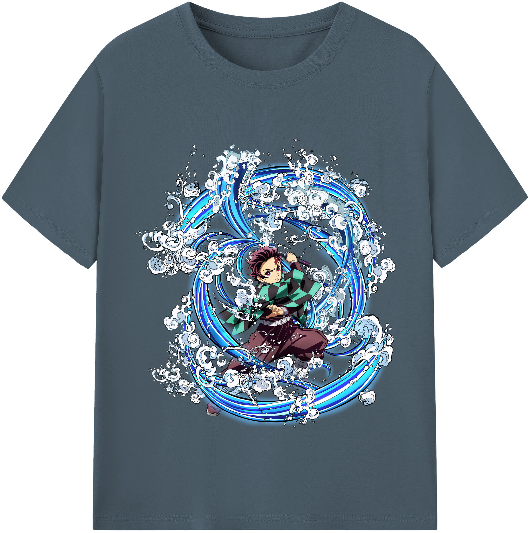 （画像用） 鬼滅の刃 竈門 炭治郎／かまど たんじろう Kamado Tanjirou 綿100％半袖Tシャツ（フロントプリント）